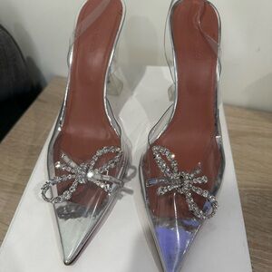 Amina Muaddi Rosie embellished PVC pumps